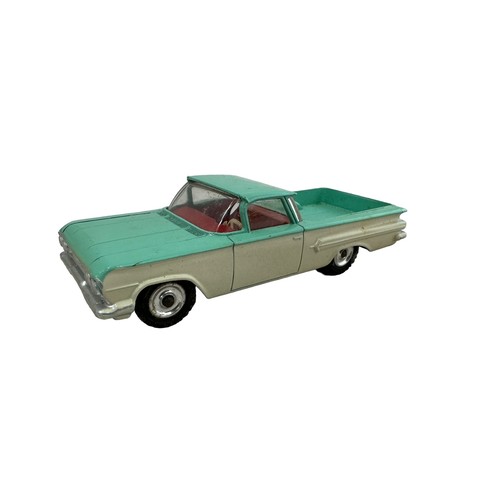 61 - Dinky 449 Chevrolet El Camino Pick-Up Truck - two-tone turquoise, cream, red interior, silver trim, ... 