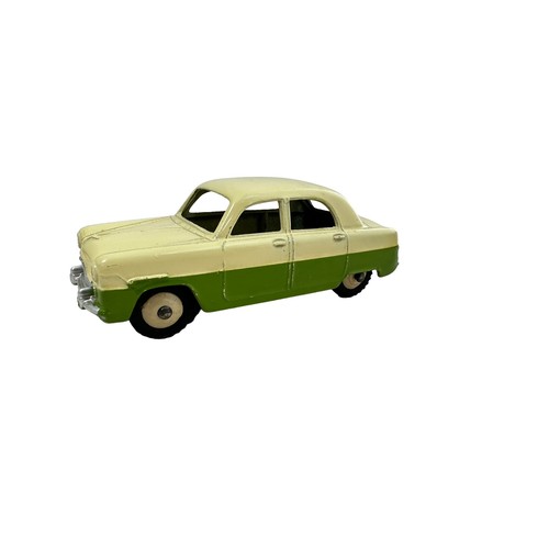 62 - Dinky 162 Ford Zephyr Saloon - two-tone cream, green, beige ridged hubs, silver trim, excellent in  ... 