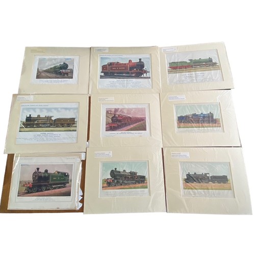 425 - 60+ prints from Railway Magazine colour plates, card mounts in cellophane bags, generally excellent.... 