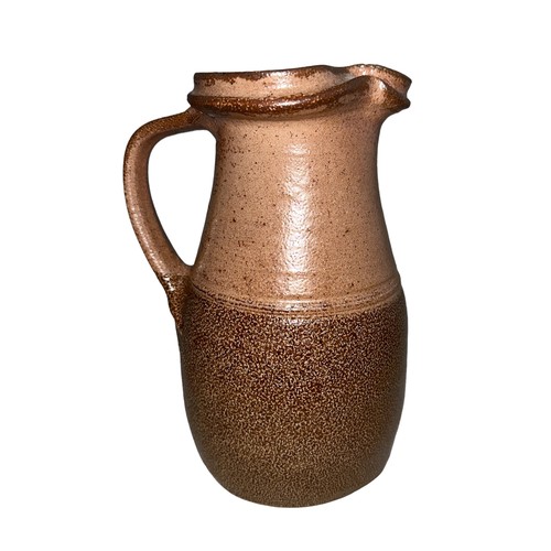 362 - Richard Batterham (1936-2021) stoneware jug, unsigned, with Henley-In-Arden Gallery label to base, 2... 