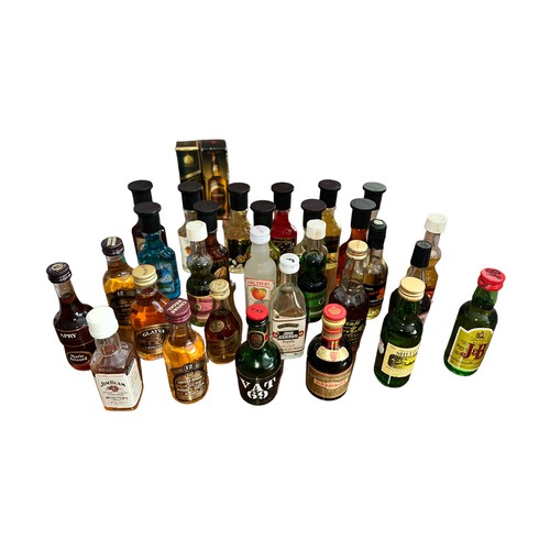 58 - Qty 200+ alcohol miniatures with Whisky & bourbon (various), brandy (various), Creme de menthe, Dram... 