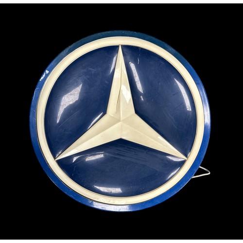 57 - Mercedes-Benz. 1960s onwards Star circular illuminated (electrical fittings inside) plastic sign, ge... 