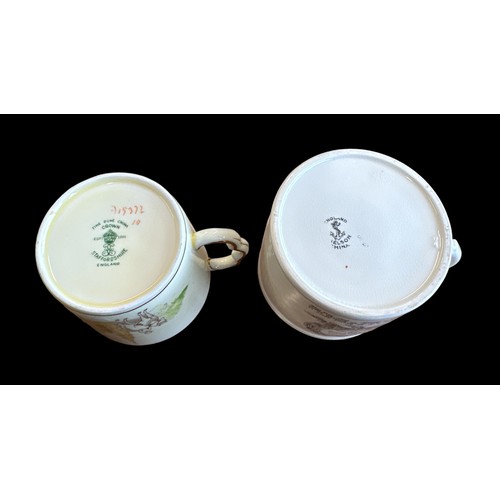 401 - A Great War Peace mug stamped ‘England Nelson China’ to the base and a Crown Staffordshire Fine Bone... 