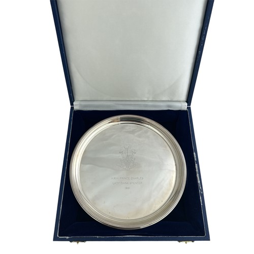 183 - A Barker Ellis silver salver commemorating the marriage of Prince Charles and Lady Diana Spencer, wi... 