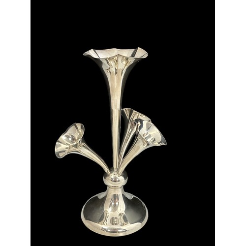 186 - A sterling silver epergne by Jones and Crompton, with plain circular base, one large and 3 smaller d... 