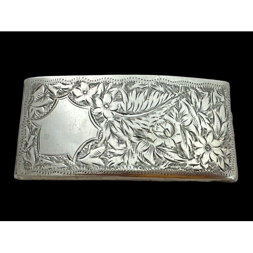 200 - Silver calling card holder by Joseph Gloster with foliate design on back and front. 1898 Birmingham ... 