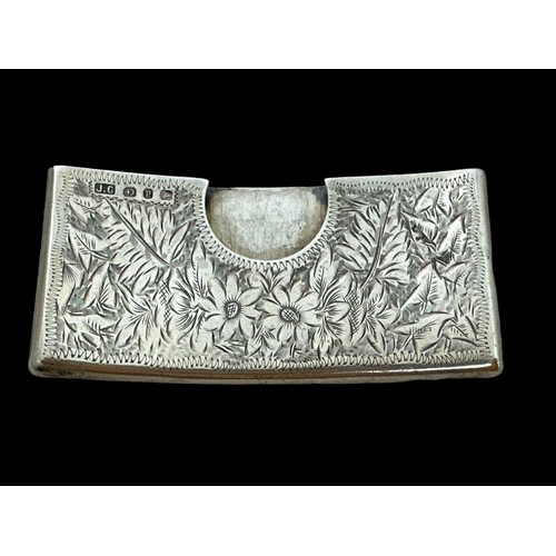 200 - Silver calling card holder by Joseph Gloster with foliate design on back and front. 1898 Birmingham ... 