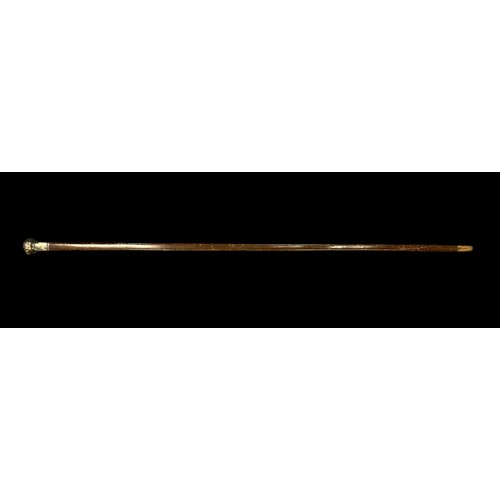 154 - Walking stick with hallmarked silver top.