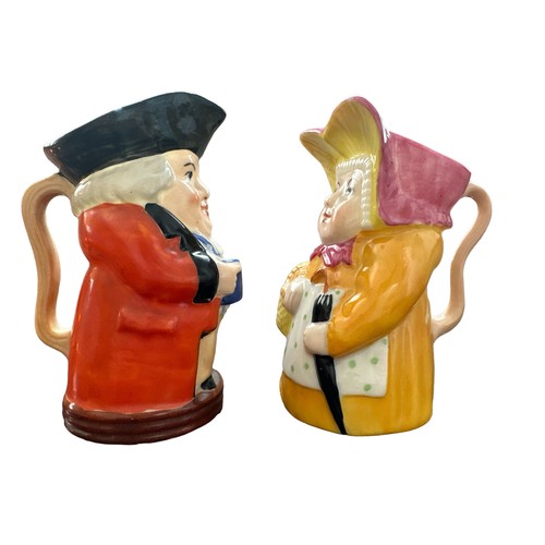 403 - Five toby/ character jugs. Two WH Goss Toby Jugs, approx 10cm and 11cm in height. No apparent damage... 