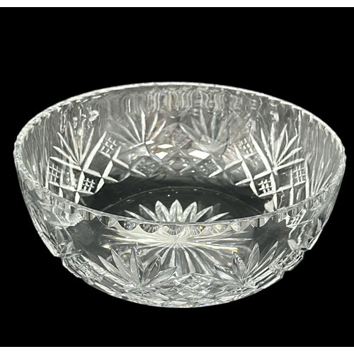 394 - A large hand-crafted Tudor Crystal fruit bowl. In box. In good condition.