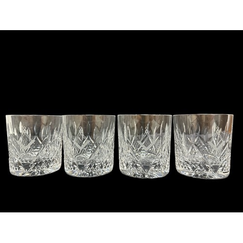 395 - A cased set of four Stuart Crystal tumblers and two Stuart Crystal Cascade flower vases and a furthe... 