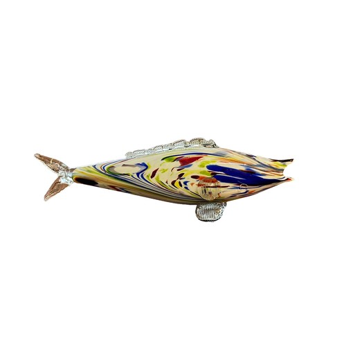 35 - Murano Glass (style) Fish, a group of four decorative Murano Glass colourful fish, varying sizes mea... 