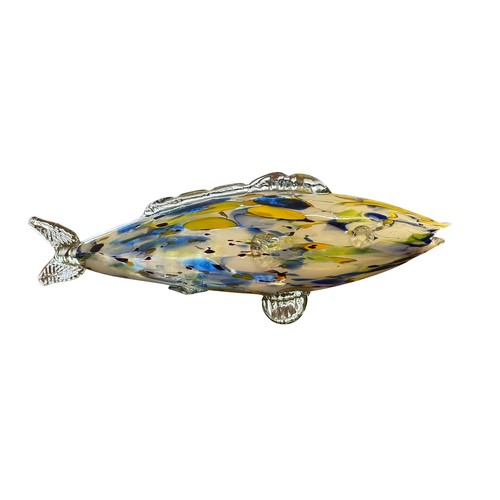 35 - Murano Glass (style) Fish, a group of four decorative Murano Glass colourful fish, varying sizes mea... 