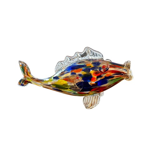 36 - Murano Glass (style) Fish, a group of four decorative Murano Glass colourful fish, varying sizes mea... 