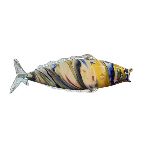 36 - Murano Glass (style) Fish, a group of four decorative Murano Glass colourful fish, varying sizes mea... 