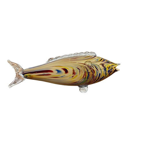 37 - Murano Glass (style) Fish, a group of four decorative Murano Glass colourful fish, varying sizes mea... 