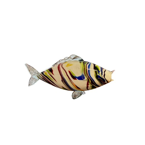 38 - Murano Glass (style) Fish, a group of four decorative Murano Glass colourful fish, varying sizes mea... 