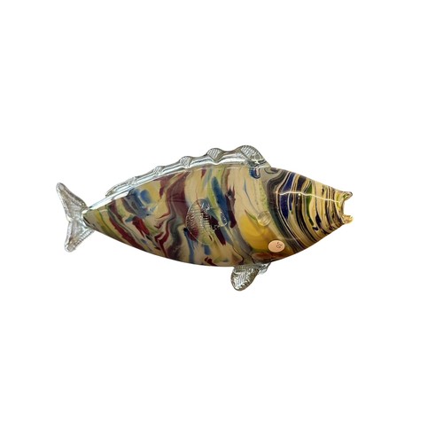 38 - Murano Glass (style) Fish, a group of four decorative Murano Glass colourful fish, varying sizes mea... 