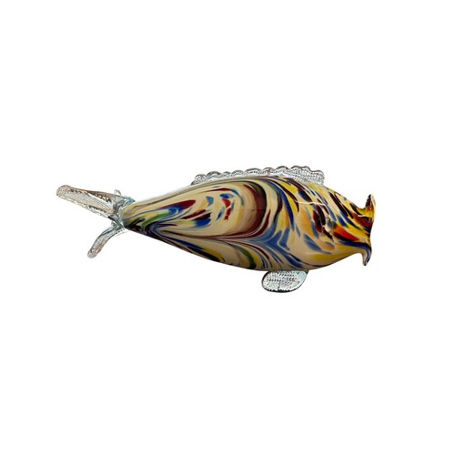 38 - Murano Glass (style) Fish, a group of four decorative Murano Glass colourful fish, varying sizes mea... 