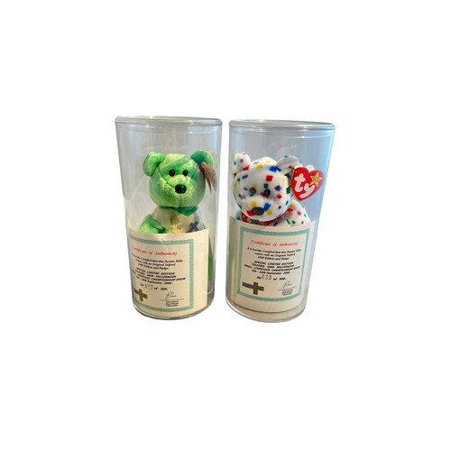 464 - TY Beanie Babies. Pair of Telford 2000 Limited Edition teddys, excellent in excellent clear plastic ... 