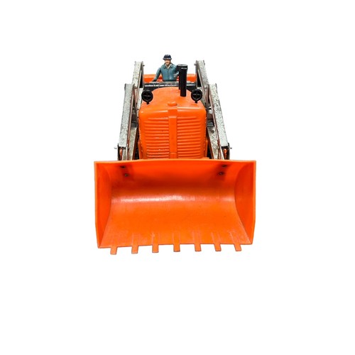 478 - Marx Mighty Brute Shovel Dozer Approx. size: L33cm, battery operated, orange, black rubber tracks, m... 