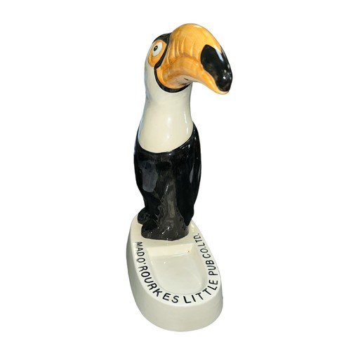 280 - Mad O’Rourkes Little Pub Co. LTD. hand painted ceramic Toucan ashtray, in the style of Guinness. 199... 