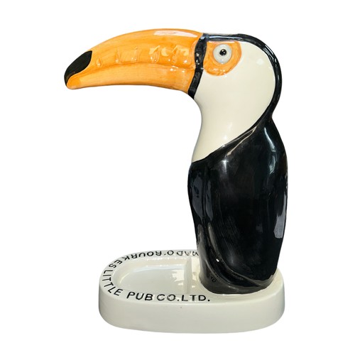 280 - Mad O’Rourkes Little Pub Co. LTD. hand painted ceramic Toucan ashtray, in the style of Guinness. 199... 