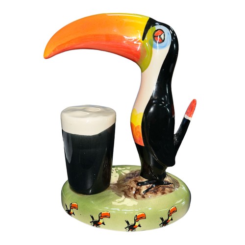 344 - Carlton Ware (later) hand painted ceramic Guinness Toucan lamp base, Toucan stood next to a full pin... 