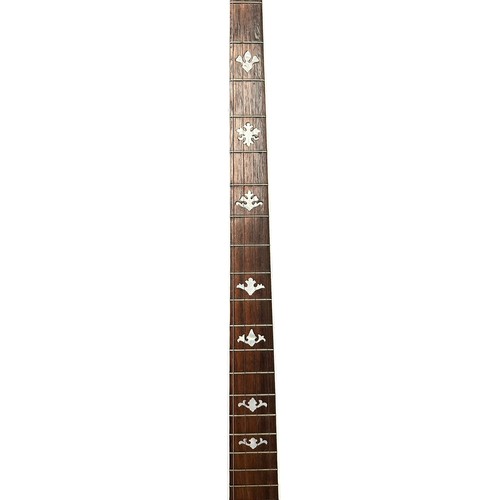 232 - Langstile Deluxe archtop banjo, c.1920’s, walnut neck with 22 frets, mother of pearl inlay to the fr... 