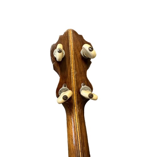 232 - Langstile Deluxe archtop banjo, c.1920’s, walnut neck with 22 frets, mother of pearl inlay to the fr... 