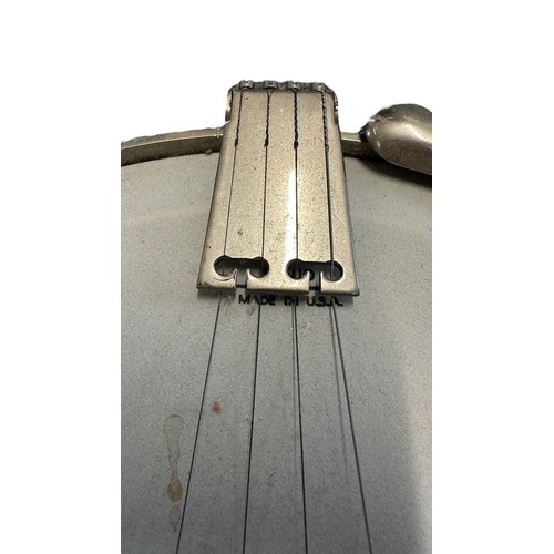 232 - Langstile Deluxe archtop banjo, c.1920’s, walnut neck with 22 frets, mother of pearl inlay to the fr... 