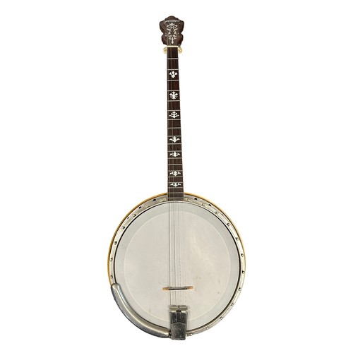 233 - Langstile Deluxe archtop tenor banjo, c.1920’s, , walnut neck with 19 frets, signed ‘Langstile Delux... 