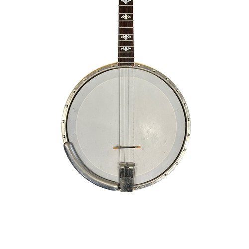 233 - Langstile Deluxe archtop tenor banjo, c.1920’s, , walnut neck with 19 frets, signed ‘Langstile Delux... 