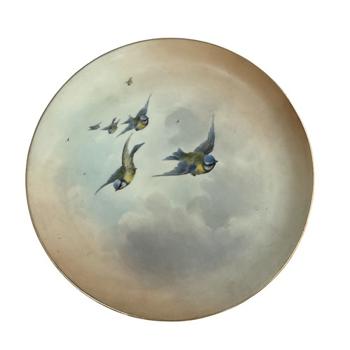 288 - Royal Worcester plate, painted with bluetits.