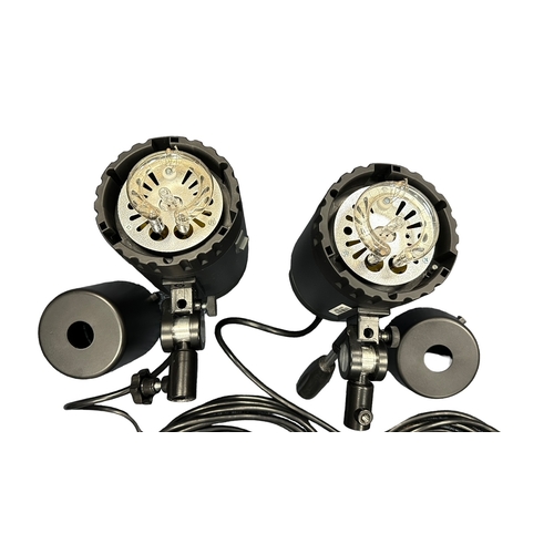 75 - Lencarta Safari 600 Photography Lighting System. This system has 2 flash heads, 1 portable chargeabl... 