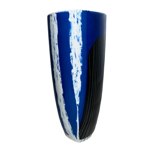 357 - Govinder Nazran (1964-2008) for Royal Worcester, ‘Bad Seed’ Blue cat vase in original Royal Worceste... 