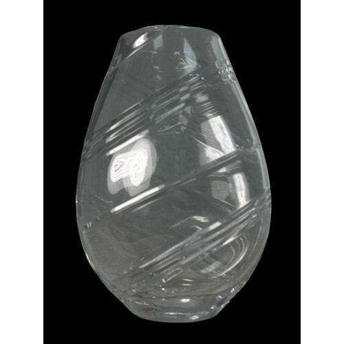 397 - Royal Doulton Crystal glass contemporary design glass vase. Height 22cm.