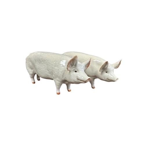 16 - Beswick, group of Pig figurines to include; Beswick Berkshire Boar, Beswick ‘CH Wall Boy’ & ‘CH Wall... 