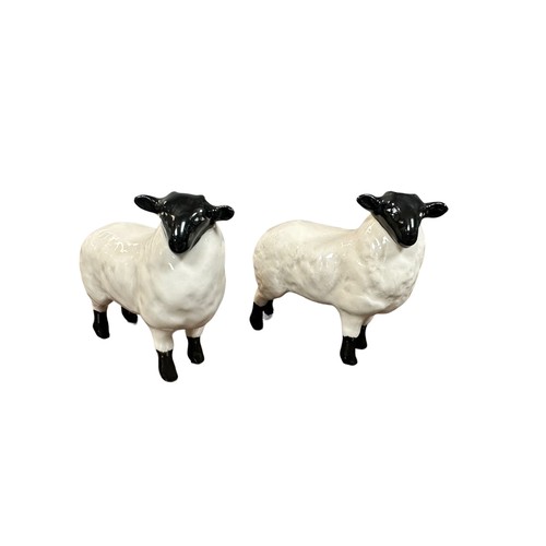 18 - Beswick, group of Sheep figurines to include; Beswick Wensleydale Sheep, Two Rams (2), Two further C... 