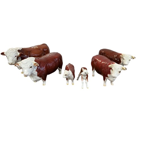 20 - Beswick, a Beswick Hereford Cattle group consisting of; Beswick Hereford Cattle Polled Bull 2549A, B... 