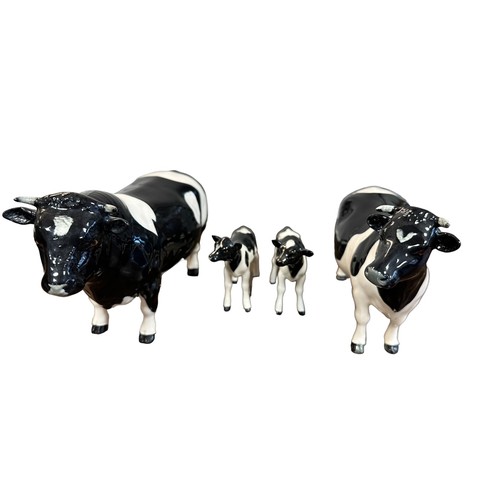 26 - Beswick, a Beswick Friesian Cow Family, including; Beswick Friesian Bull (CH Coddington Hilt Bar) 14... 