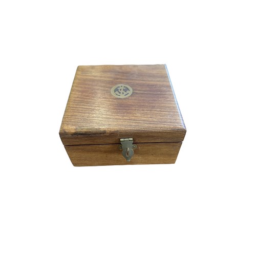 108 - A brass Stanley London nautical compass with natural sine table to the casing, in wooden box.