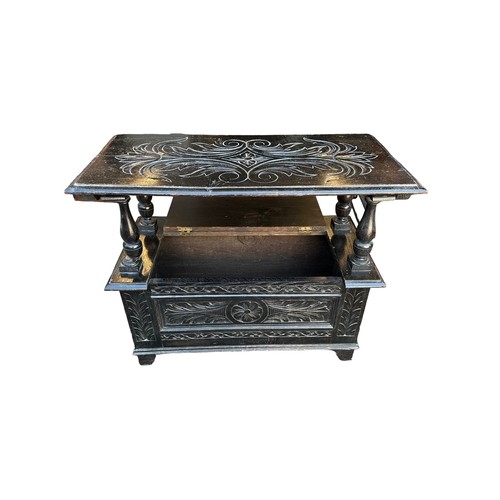 455 - Monk's Chest, c.1800s, dark finish, appears to be oak, excellent to good plus, approx. size: W91cm/3... 