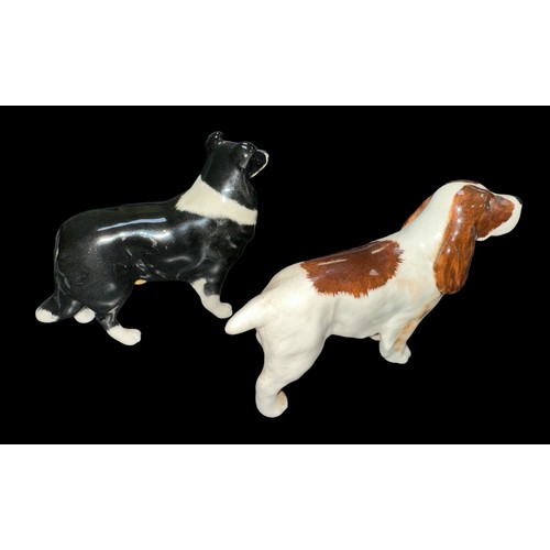 27A - Beswick, pair of Beswick  dog figures to include; a Beswick English Springer Spaniel and a Beswick B... 