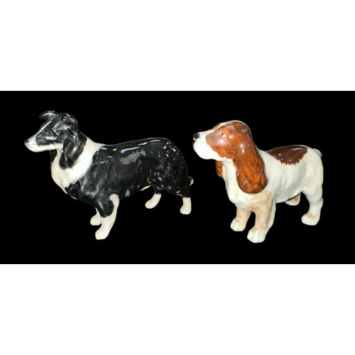 27A - Beswick, pair of Beswick  dog figures to include; a Beswick English Springer Spaniel and a Beswick B... 