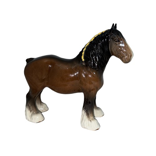 12A - Beswick, a large Beswick Shire Horse figure, model no. 818, brown gloss colour with blonde detail to... 