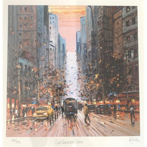 322 - Henderson Cisz (Brazilian, b.1960) – ‘San Francisco View’ limited edition framed print of a San Fran... 