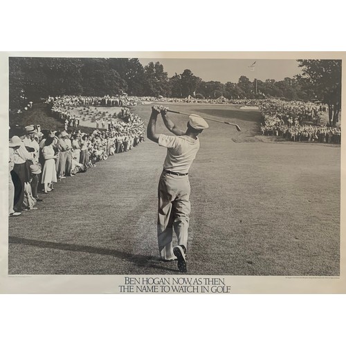 272 - Ben Hogan (American, 1912-1997), large format poster signed in blue pen by Ben Hogan the American Go... 