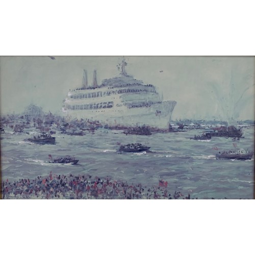 353 - David Cobb (British, 1921-2014), ‘Canberra (1961) Homecoming from the Falklands’ reproduction print ... 