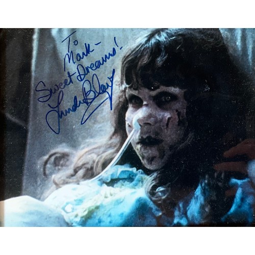 265 - Linda Blair (b.1957) – The Exorcist, framed colour photograph signed by Linda Blair in blue marker ‘... 